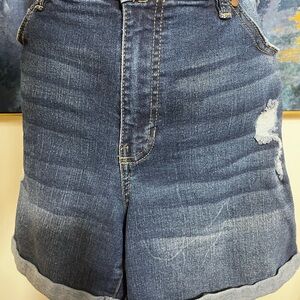 d. jeans Blue Distressed Jean Shorts High-Waisted